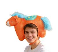 Vesidoloy Chapeaux d'animaux pour adultes - Couvre-chef rembourré en peluche | Costume de tête de cheval de dessin animé - Pour hommes, femmes, jeunes, garçons et filles, performance sur scène