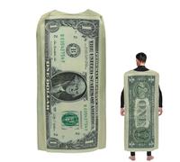 Vesidoloy Costume Billet De Dollar, Costume Adulte Grand Format, Vêtement Fête Anniversaire Carnaval Événement Thématique Halloween École