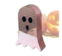 Vesidoloy Fantôme Disco Boule Halloween - Décor de Table Miroir Disco avec Paillettes Fantôme Effrayant,Ornements Saisonniers pour Étagère Bureau Séjour Fête Chambre Bibliothèque