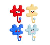 Vesidoloy Porte-clés mural adhésif | Petit porte-clés en forme de puzzle de dessin animé pour mur | Organisateur de bâtons de décoration pour appartement, dortoir, maison, porte, étagère, cuisine