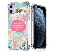 Vesidurt Jesus God Coque transparente pour iPhone 11 avec citations de positivité chrétienne, coque de protection tendance en TPU souple compatible avec iPhone 11