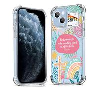 Vesidurt Jesus God Coque transparente pour iPhone 13 avec citations de positivité chrétienne, coque de protection tendance en TPU souple compatible avec iPhone 13