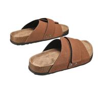 Veslyn Chaussons Casual Men Summer Mules, Confortables en Liège avec Haut Daim pour La Maison, Les Loisirs Plein Air Et L'utilisation De Vacances