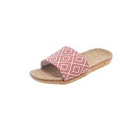 Veslyn Chaussons Slides De Lin Casual Unisex, Chaussures Confortables Maison Plate avec Style Simple pour Vêtements Intérieurs Printemps Et d'automne