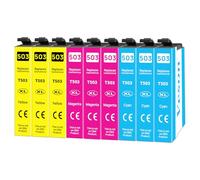 Veson 503XL Cartouches d'encre de rechange pour Epson 503 XL, compatibles avec Epson Workforce WF-2960DWF WF-2965DWF WF2960 WF2965, Expression Home XP-5200 XP-5205 (3 cyan, 3 magenta, 3 jaunes)