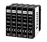 Veson Cartouche d'encre T1281 compatible Epson T1281XL pour EPSON Stylus SX125 SX130 SX230 SX235W SX420W SX425W SX430W SX435W SX438W SX440W SX445W BX305F BX305F 5FW (5FW Noir
