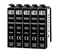 Veson Cartouches d'encre 18XL Compatibles avec Epson 18XL Multipack pour Epson XP 322 pour XP-215 XP-205 XP-225 XP-305 XP-325 XP-422 XP-405 XP-415 XP-425 XP-315 XP-312 XP-412 XP-102,5 Noir