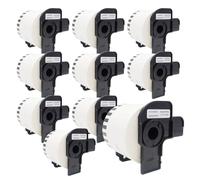 Veson - Lot de 10 rouleaux d'étiquettes blanches DK-22205 DK22205, compatibles avec les rouleaux d'étiquettes d'adresse Brother, 62 mm x 30,48 m, étiquettes d'expédition pour Brother P-Touch QL-500