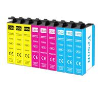 Veson T1306 Cartouche d'encre Compatibles avec Epson T1306 T1302 T1303 T1304 Cartouche pour Epson WF 3520 Stylus Office BX925FWD BX635FWD BX935FWD B42WD SX525WD WF-3540 WF-7525 Lot de 9