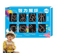 Vesone Casse-tête en Fil de Fer,Anneau Magique Chinois 8 pièces | Lien de Fer déverrouiller Jeu de Verrouillage Casse-tête en Fil métallique Lisse Puzzle pour fête faveur Adultes défi