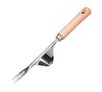 Vesone Désherbeur Manuel en Acier Inoxydable avec Manche en Bois, Suppression Pissenlit, Extracteur Mauvaises Herbes Manuel pour Creuser, désherber, desserrer 30,5 cm