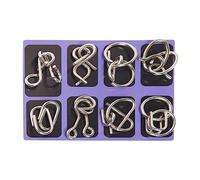 Vesone Jouet Casse-tête en métal - 8 pièces Disentanglemen Iron Link Unlock Interlock Jeu,Puzzle en F métallique, Jouet en Fonte de Bobine à désenchevêtrement sûr, déverrouillez Le Jeu de