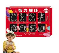 Vesone Jouet Casse-tête en métal - Jouet d'intelligence de chaîne de F coulé de Bobine de désenchevêtrement de 8 pièces | Lien de Fer déverrouiller Jeu de Verrouillage Casse-tête en Fil