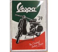 Vespa '59 Plaque Décorative Italienne Classique En Métal Relief 300mm x 200mm