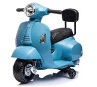 Vespa Moto Voiture Electrique pour enfants - 18 à 36 mois - 6V 4,5Ah - similicuir - roues en plastique - Blau