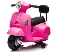 Vespa Moto Voiture Electrique pour enfants - 18 à 36 mois - 6V 4,5Ah - similicuir - roues en plastique - Fuchsia