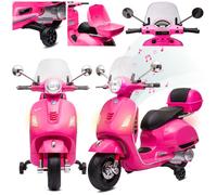 Vespa Moto Voiture Electrique pour enfants - 3 à 6 ans - 2x6V 4,5Ah - lecteur MP3 - marche avant et arrière - Fuchsia