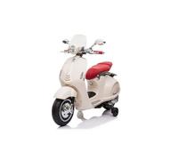 Vespa Moto Voiture Electrique pour enfants - 3 à 6 ans - 2x6V 4,5Ah - lecteur MP3 - marche avant et arrière - max 30 kg - Blanc