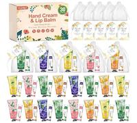 VESPRO - Lot de 30 lotions pour mains libres et baume à lèvres - Cadeaux pour remplir les bas de Noël et les enterrements de vie de jeune fille