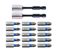 VESSEL Ensemble de 17 Pièces, Embouts et Porte-Embout "Torsion" E6, 3, Pozidrive