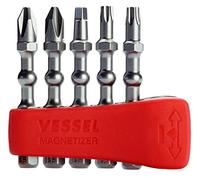 VESSEL Jeu d'embouts Impact Ball PH2, SQ2, T20, T25 50mm Ensemble de 5 Pièces