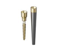 Vessel One Hitter Cone en laiton - 0,3-0,4 g, double hélix pour un filtrage optimal, un refroidissement - Herbe sèche, herbes, fumer, vape, pipe pure, tabac (gris)