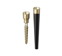 Vessel One Hitter Cone en laiton - 0,3-0,4 g, double hélix pour un filtrage optimal, un refroidissement - Herbe sèche, herbes, fumer, vape, pipe pure, tabac (noir)