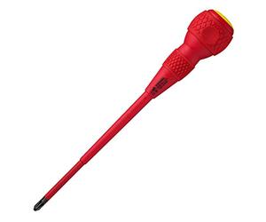 VESSEL Tournevis BALL GRIP VDE (isolés) PZ2x150, Rouge-jaune