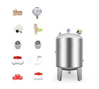 Vessie Surpresseur Réservoir D'eau Sous Pression en Acier Inoxydable for Puits et Pompes, Vertical, for Extérieur, Jardin ou Ferme(60L/16Gal(60X40cm/24x16in))