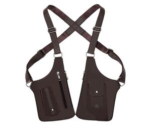 Vest Bag | PU Leather Anti Theft Harness | Multiple Pockets Adjustable Wallet Wearable Shoulder Pouch for Dad Boyfriend Travel Going Out Urban Casual Wear Cell Phone Car Key Passport
