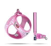 Vest Harness curli Clasp Air-Mesh Pink-Circles M & Leash L