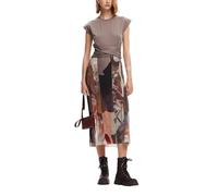 Desigual Robe en Tricot à Manches Courtes pour Femme, Marron, Taille