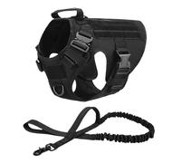 Vest Pet Ensemble harnais et laisse de dressage pour chien de berger allemand Golden Retriever pour toutes races de chiens (noir, taille L (30-40 kg)