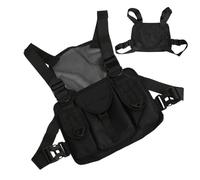 Vest Pouch, Mens Chest Organizer, Adjustable Shoulder Straps, Hands- with Multiple Pockets, Chest Bag, for Running, Sports Activities, 11.02x9.06x0.79 inches