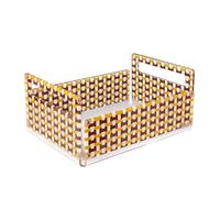 VESTA Boîte à fruits Like Water - Orange - 29 x 21 x 13 cm - Cristal acrylique - Fabriqué en Italie