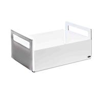 VESTA Boîte à fruits Like Water - Taupe satinée et blanche - 29 x 21 x 13 cm - Cristal acrylique - Fabriqué en Italie