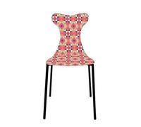 VESTA Chaise Vitty - Ethnic avec jambes noires - H89,5 cm - Cristal acrylique plié à la main - Tissu de soie incorporé à l'intérieur - Fabriqué en Italie