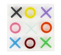 VESTA Jeu de table Tris Mini - Cristal acrylique - 13 x 13 cm - Pions multicolores - Idée cadeau - Fabriqué en Italie