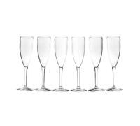 VESTA Lot de 6 flûtes Party - Transparent - 6,5 x 19,5 cm - SAN - Fabriqué en Italie