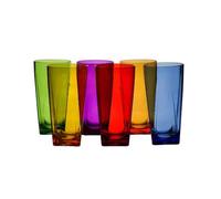 VESTA Lot de 6 tumbler Party - Multicolore - 8 x 15 cm - SAN - Fabriqué en Italie