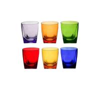 VESTA Lot de 6 tumbler Party - Multicolore - 8 x 9 cm - SAN - Fabriqué en Italie