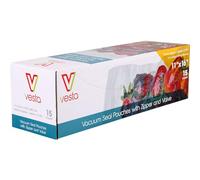Vesta Precision Lot de 15 sacs sous vide transparents et plats avec fermeture éclair et valve 28 x 40 cm claire