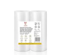 Vesta Precision Rouleaux de Sacs Gaufrés pour Machine Sous Vide | Sans BPA, Économie de 30% de Plastique, Compatibles Micro-ondes, Congélateur & Cuisson Sous Vide | 2 rouleaux de 20 cm x 6 mètres