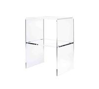 VESTA Table de chevet Vega 2.0-2 Surfaces d'appui - Transparent - H51 cm - Cristal acrylique - Fabriqué en Italie