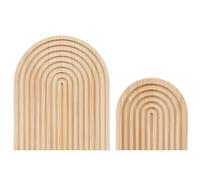 Vestamore Arche arc-en-ciel en bois 2 pièces, décoration de chambre bohème, dessus de table, arches en hêtre naturel, étagère décorative, 15 x 15 cm et 25 x 30 cm