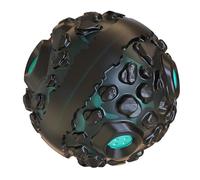 Vestamore Balle de jouet pour chien de grande taille, noir et bleu, jouet interactif pour le nettoyage des dents, stimulation mentale et jeu amusant, 11,6 x 11,6 x 11,7 cm