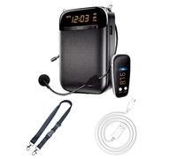 Vestamore Batterie de 12 heures, couverture de 1000 m², microphone de classe sans fil et filaire S588, design portable, amplificateur de voix pour enseignants, 5.0, en noir et or