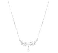 Vestamore Collier en argent sterling S999, chaîne réglable de 18 à 20 pouces, pendentif goutte d’eau délicat, motif épi de blé, boîte cadeau incluse, sans plomb ni nickel