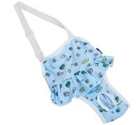 Vestamore Culotte pour chien avec bretelles réglables - Motif dessin animé bleu - Culotte hygiénique en coton avec ouverture au dos - Convient pour plusieurs chiens