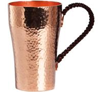 Vestamore Gehämmerter Becher aus rotem Kupfer mit Griff, verdicktes Material, 400 mL, strukturierter Becher für kalte Getränke, Sammler-Kaffeetasse, angenehmer Halt, Sammlerstück zum Behalten
